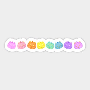 Pumpkin Cat Kawaii Pastel Halloween Design Sticker